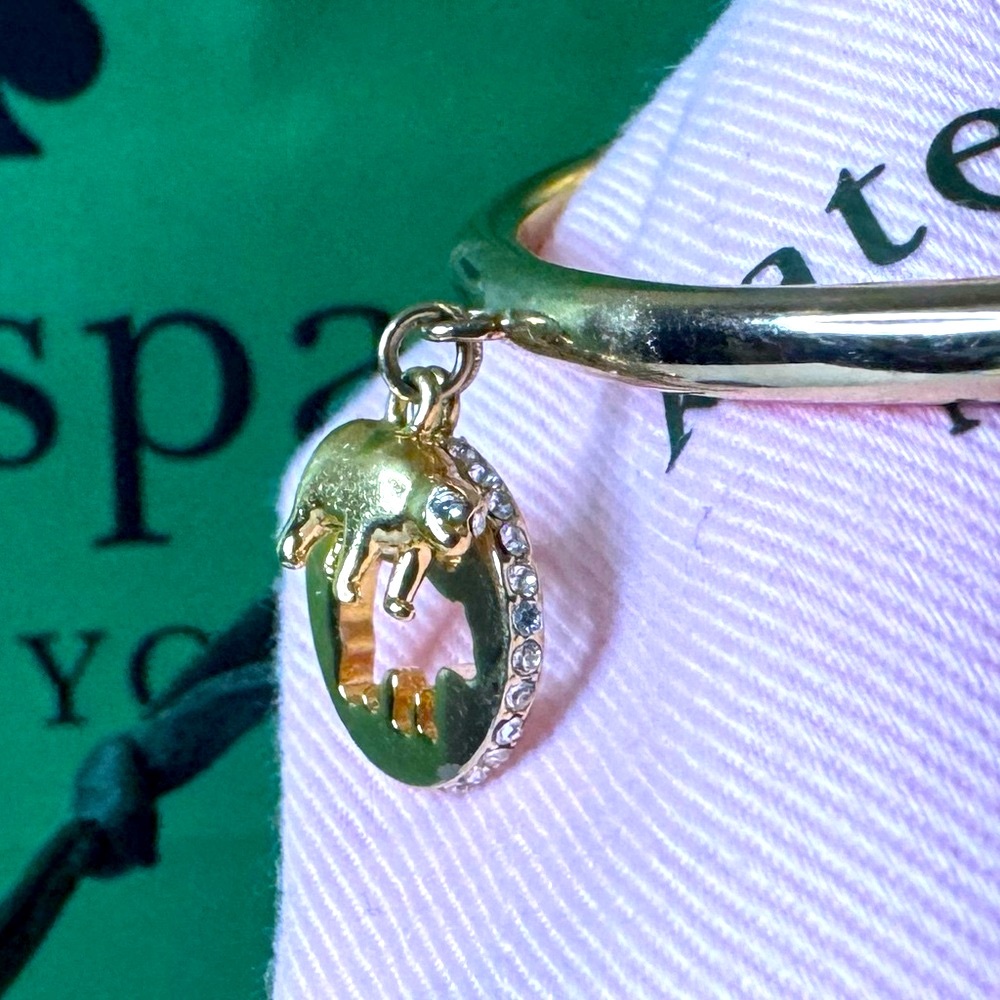 Kate Spade Rare Mama Bear Bangle Bracelet + dust bag EUC retails $125 - Picture 6 of 12